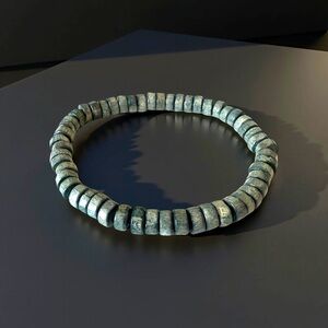 🔴 5 for $10 ONE Elegant Bluish Gray Wooden Beaded Bracelet